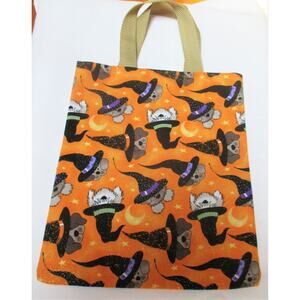 witch dog Halloween trick or treat bag candy bag Halloween tote bag